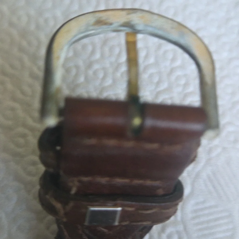 Wrangler Silver and Brown Leather Watch
